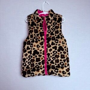 Disney Faux Fur Leopard Print Vest – Girls 7/8, Hot Pink Lining